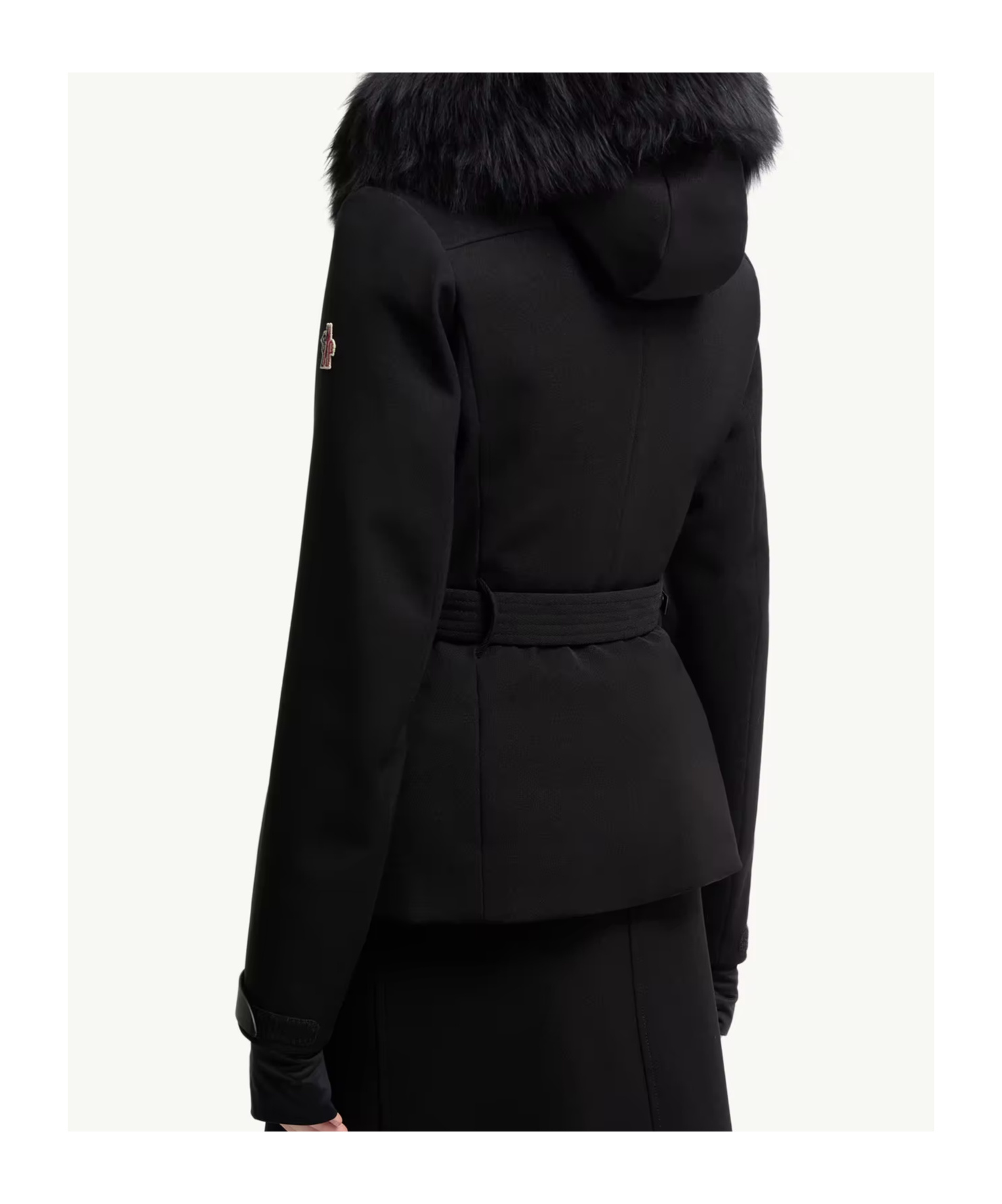 Moncler Bauges Hooded Shearling-trimmed Ski Down Jacket In Black