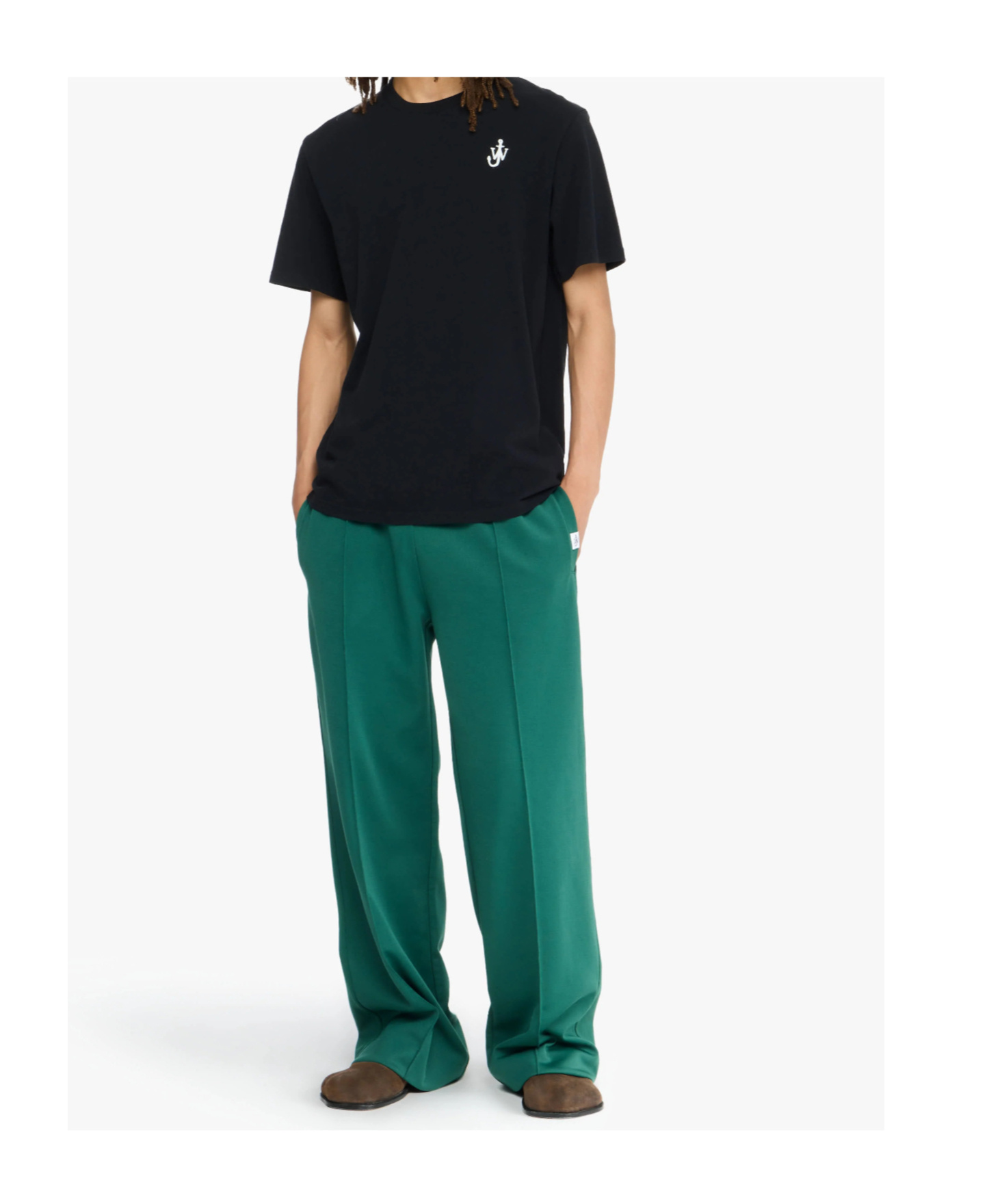 Jw Anderson Jersey Pintuck Sweatpants In Green