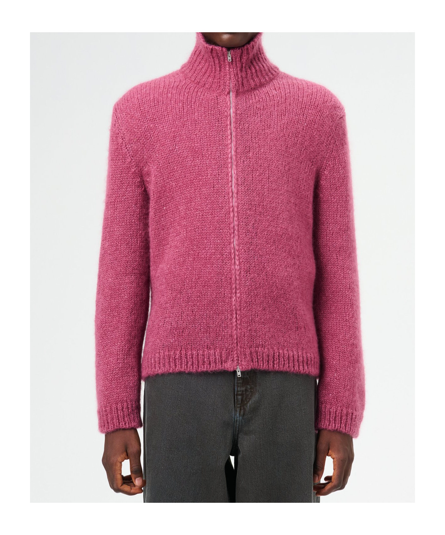 Our Legacy Neck Cardigan With Zipper And Fun In Red