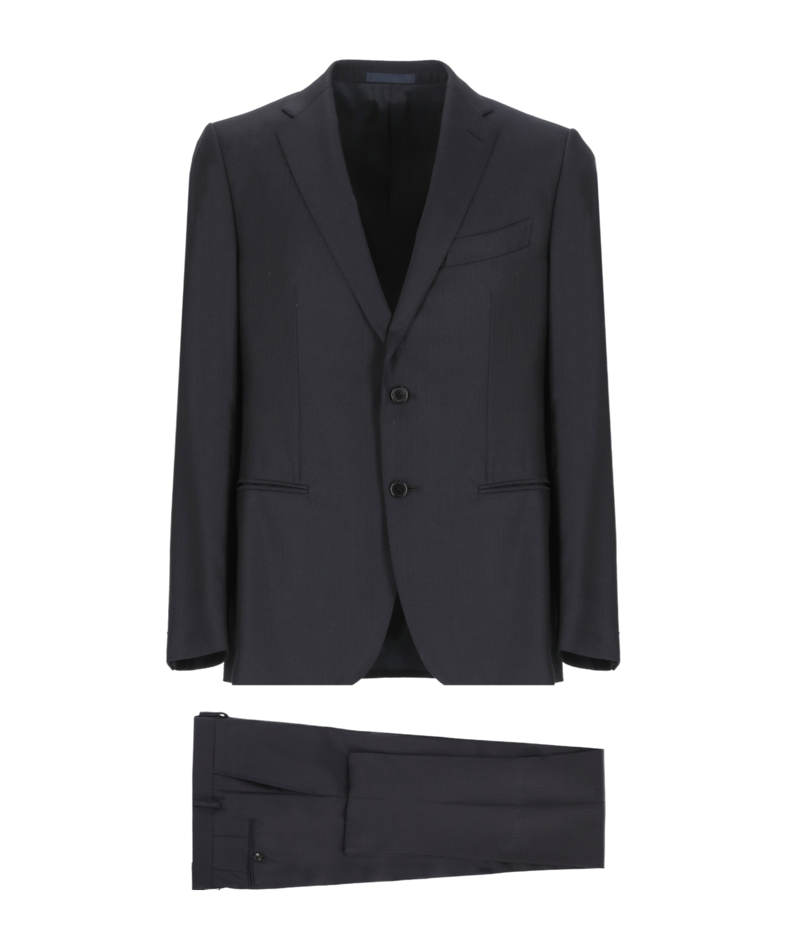 Caruso Wool Single-breasted Suit In Black