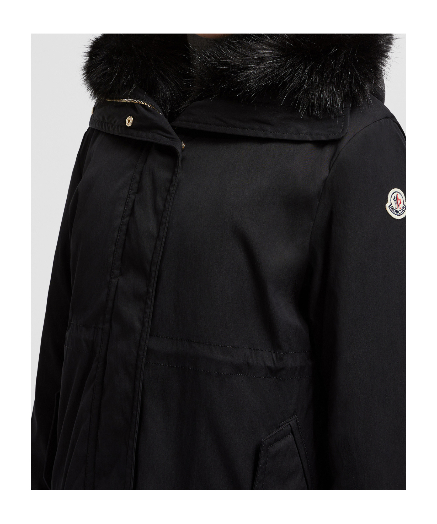 Moncler Bresis Hooded Parka Coat In Black