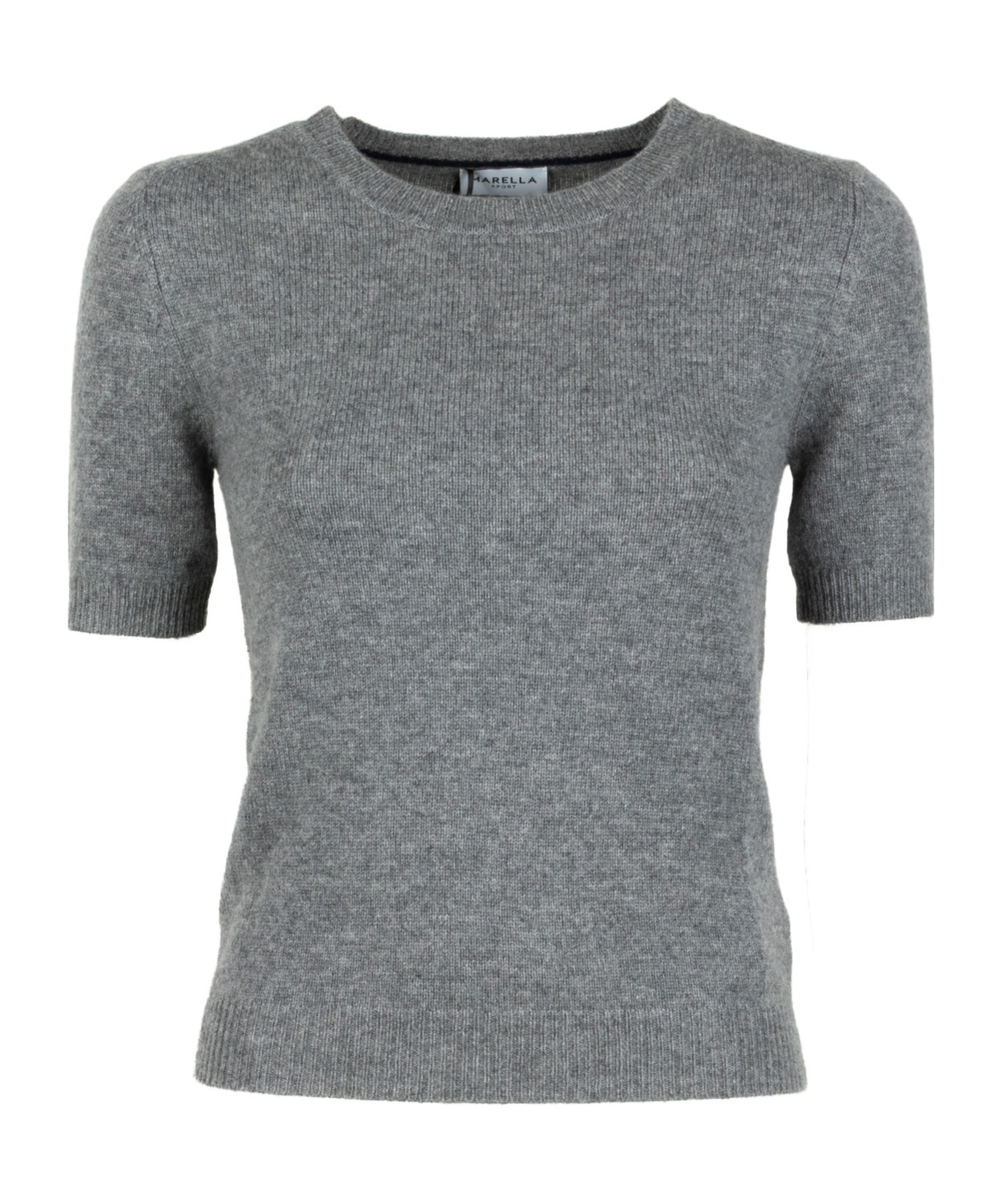 Marella Short-sleeved Knitted T-shirt In Gray