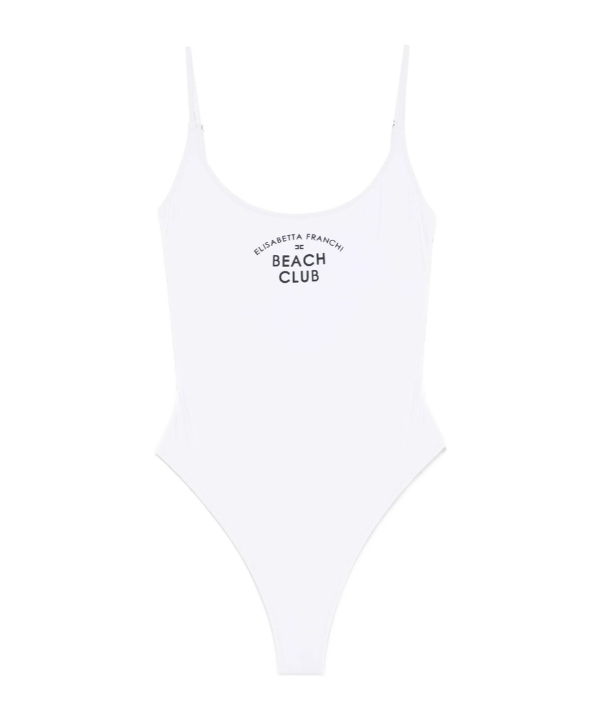 Elisabetta Franchi Sleeveless One-piece Swimsuit In White
