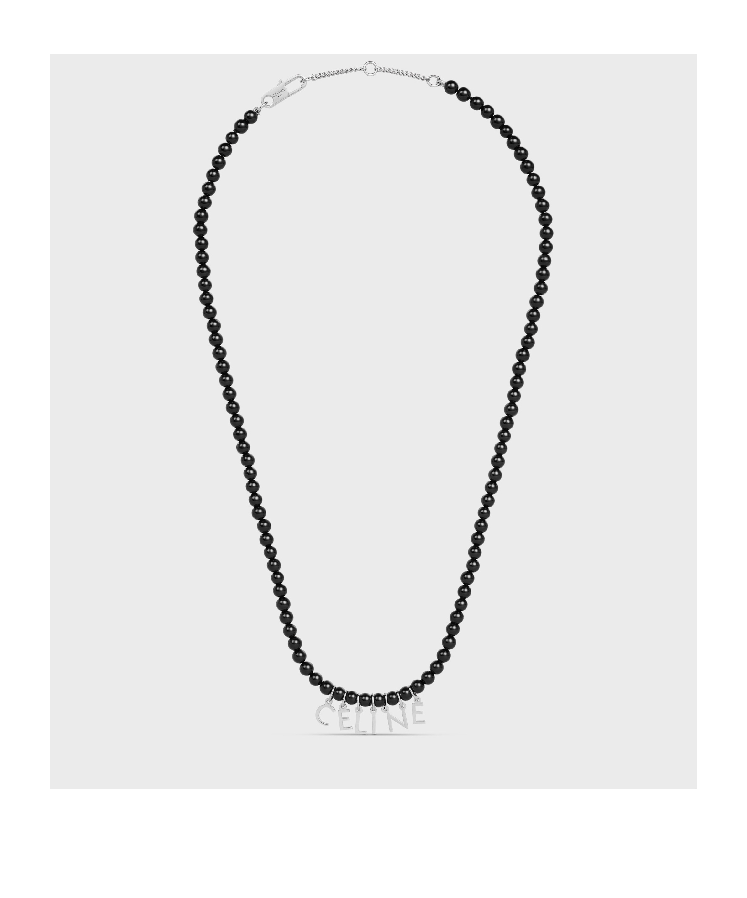 Celine Monochrome Beaded Necklace With In Black