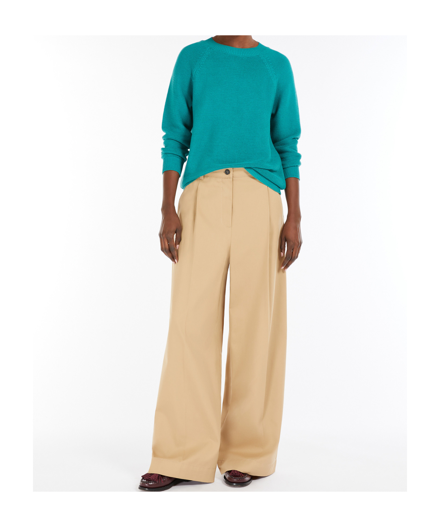 Weekend Max Mara Linz Cotton Knit Sweater In Green