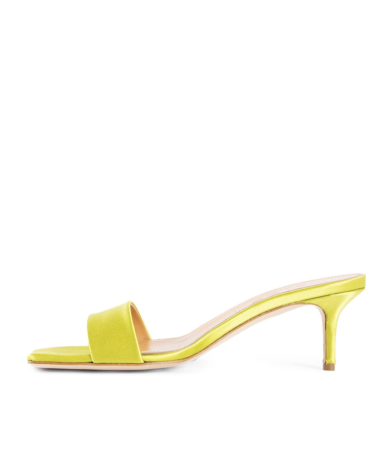 Aeyde Ilvy Satin Mules In Yellow