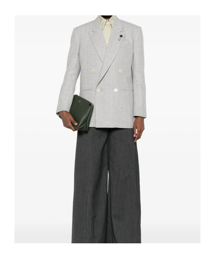 Lardini Double-breasted Blazer In Gray