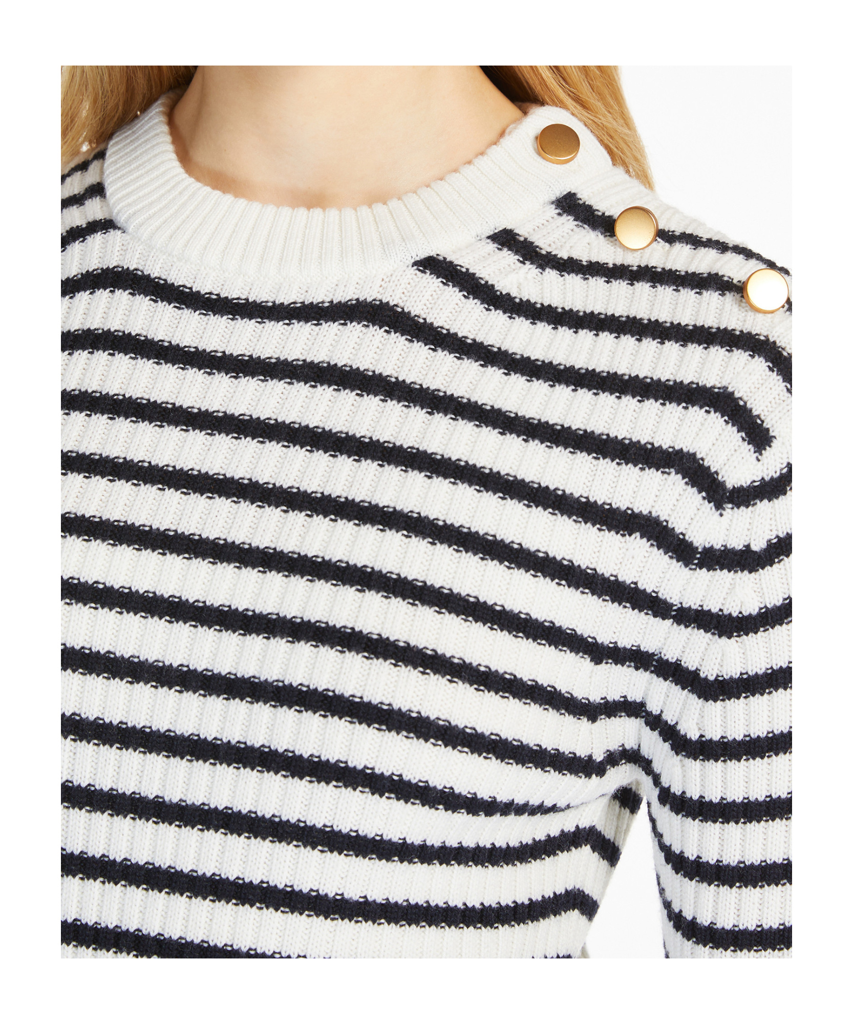 Max Mara Long-sleeved Wool Sweater In White