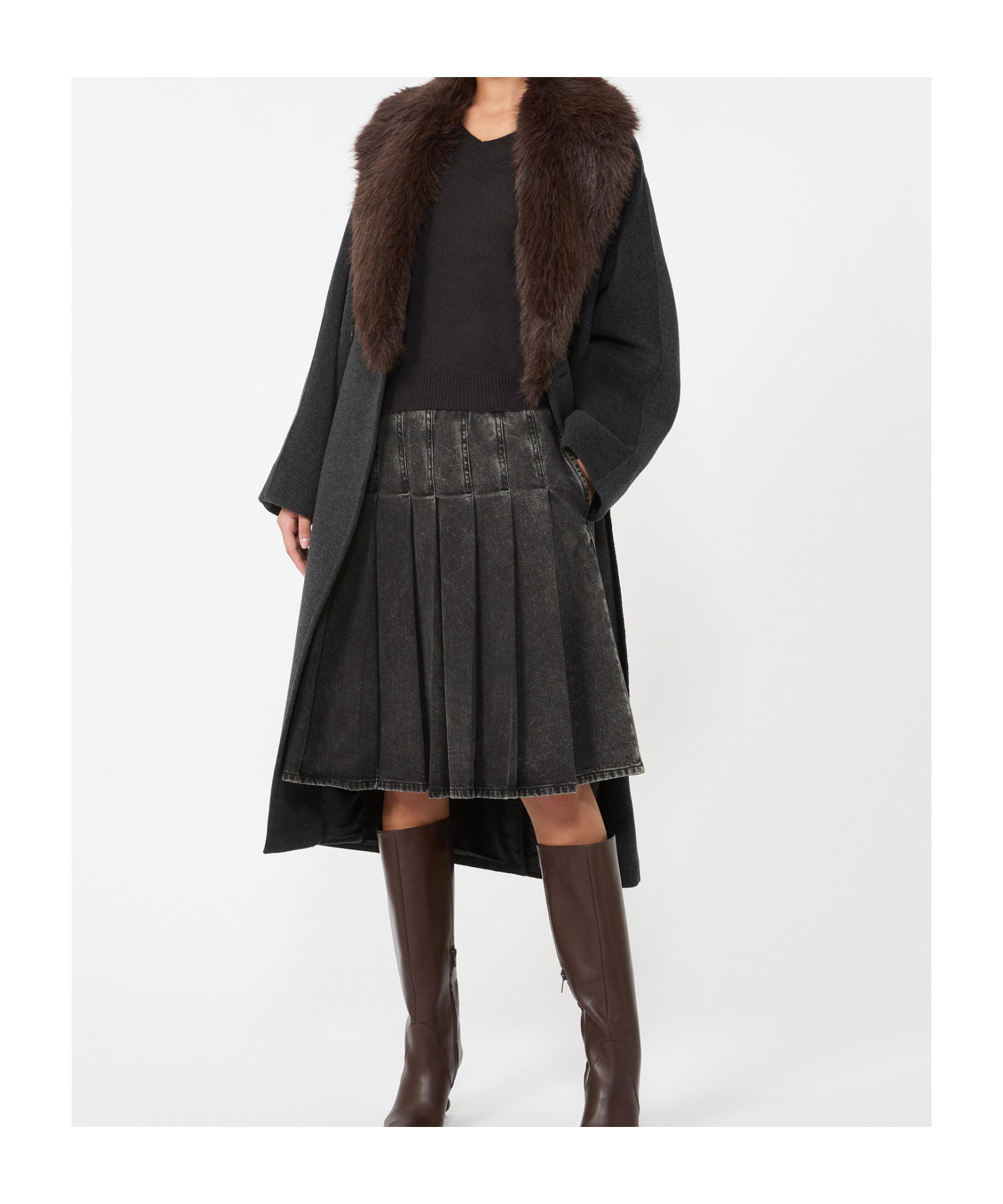 Weekend Max Mara Wool Wrap Coat In Black