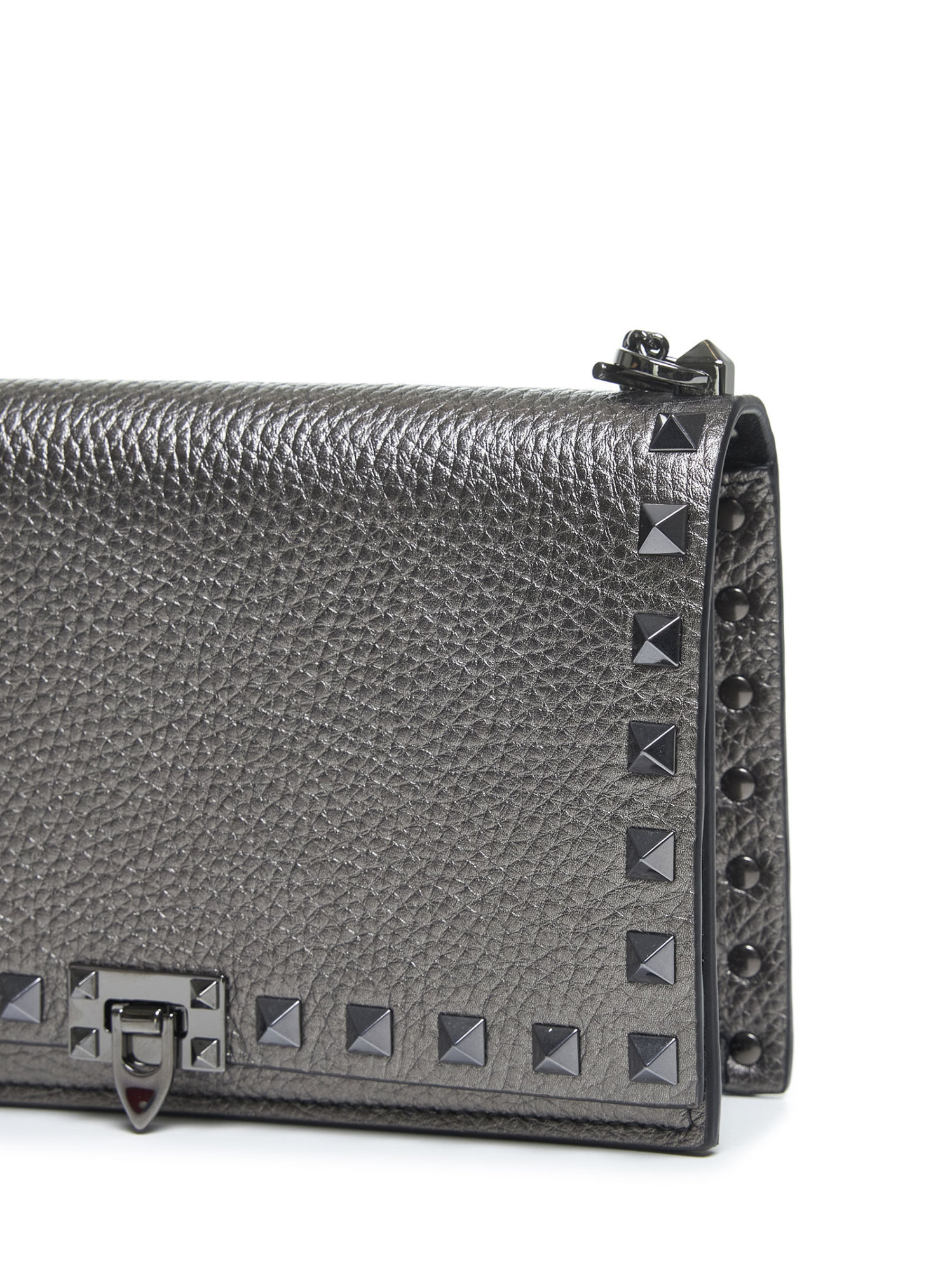 Shop Valentino Rockstud Crossbody Bag In Gray