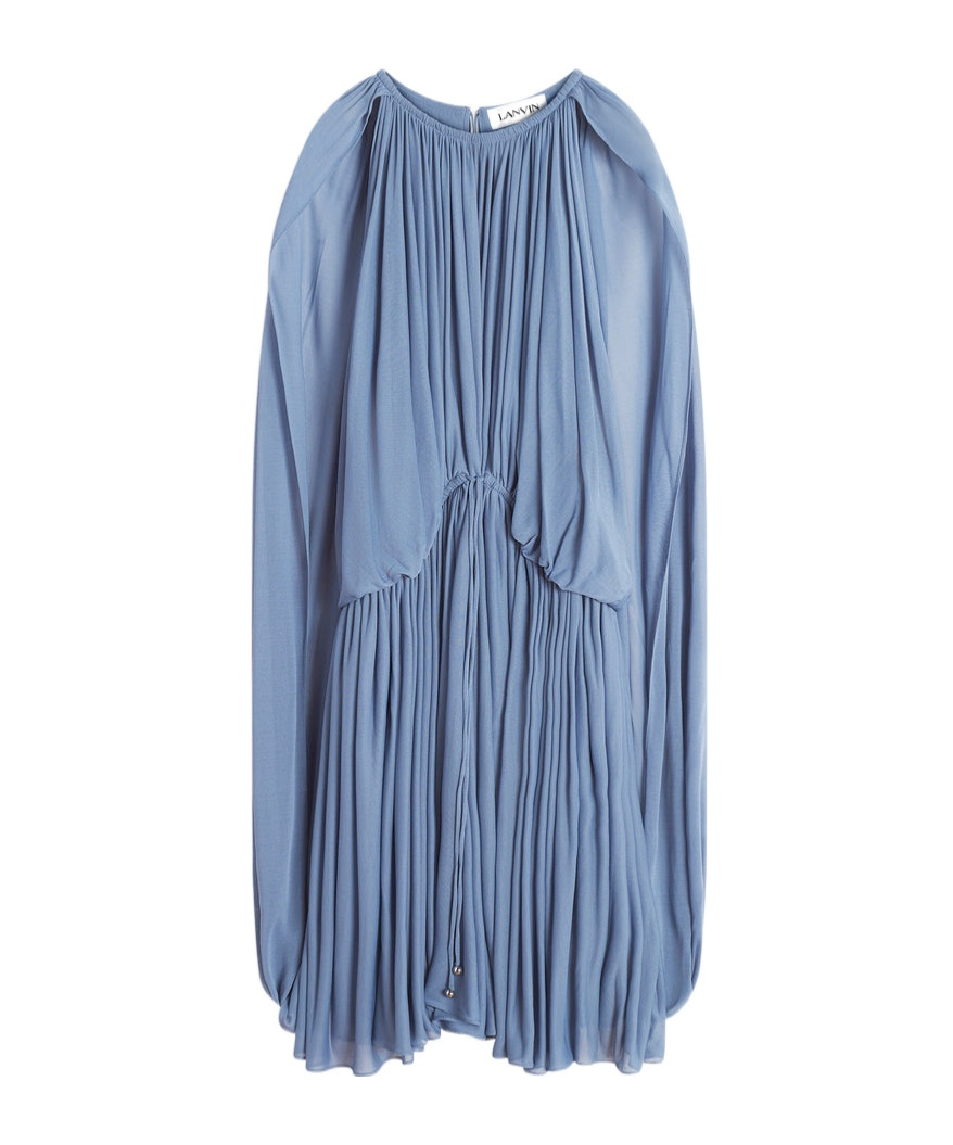 Lanvin Pleated Dress In Light Smoky Blue