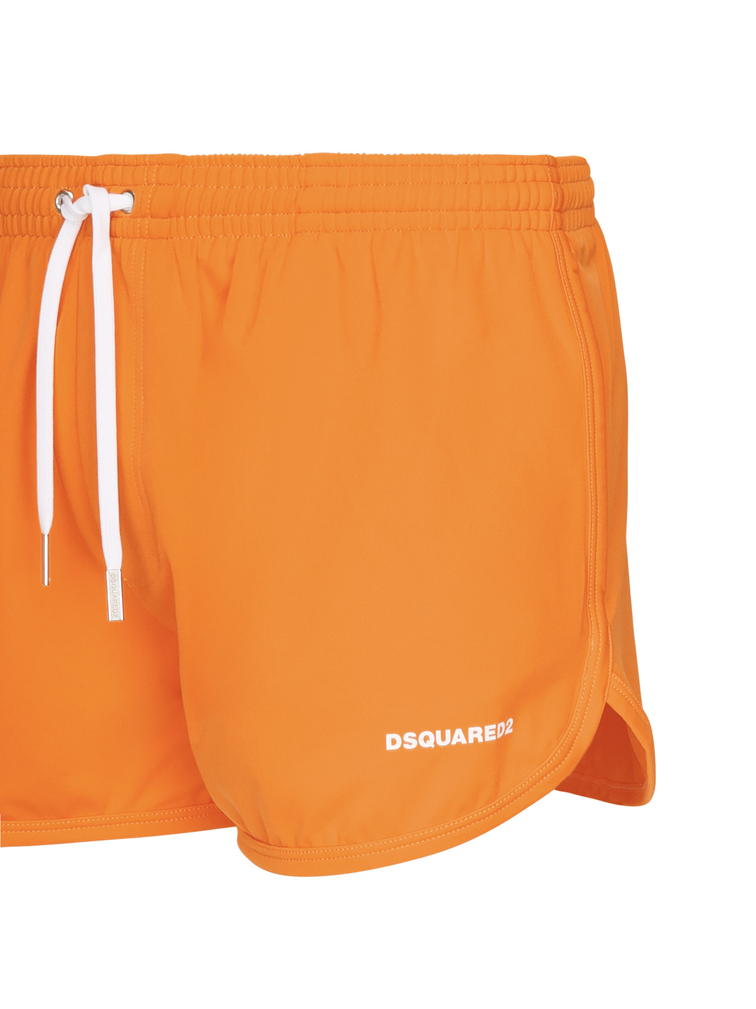 Dsquared2 Logo Printed Drawstring Swim Shorts In Orange