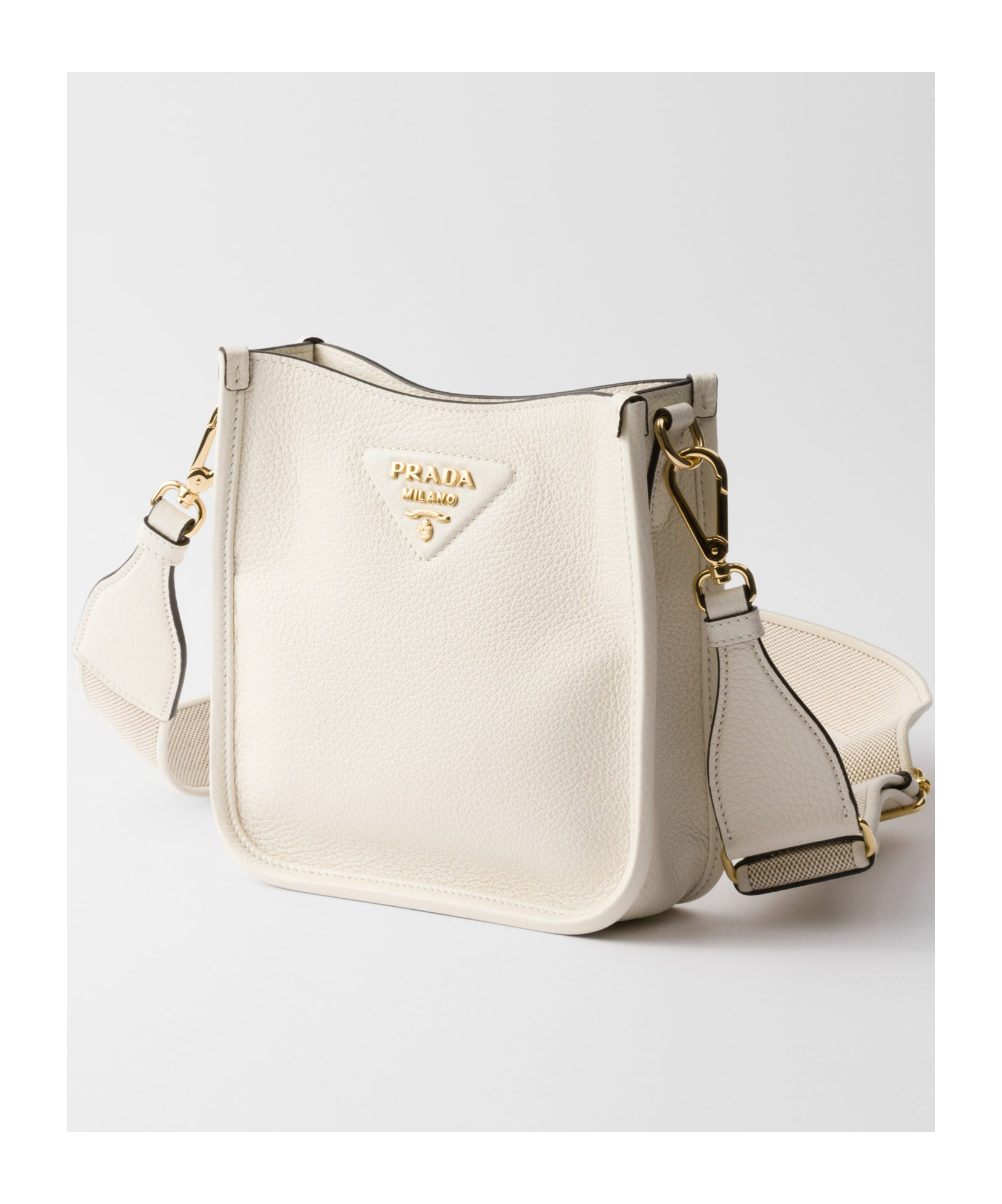 Prada Leather Mini Shoulder Bag In White