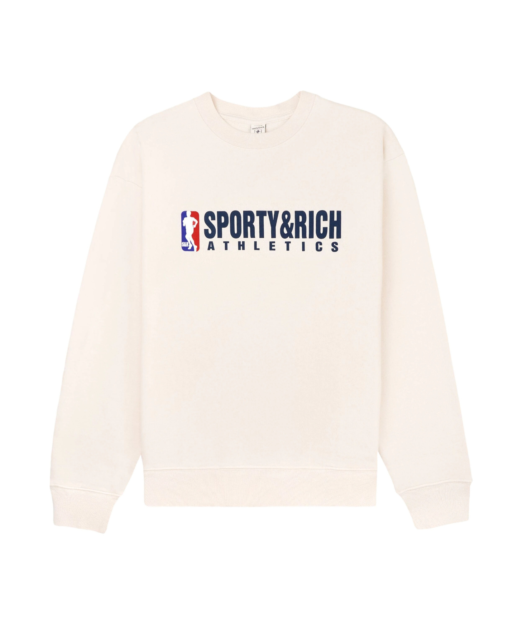 Sporty And Rich Team Crew-neck Cotton Sweatshirt In White