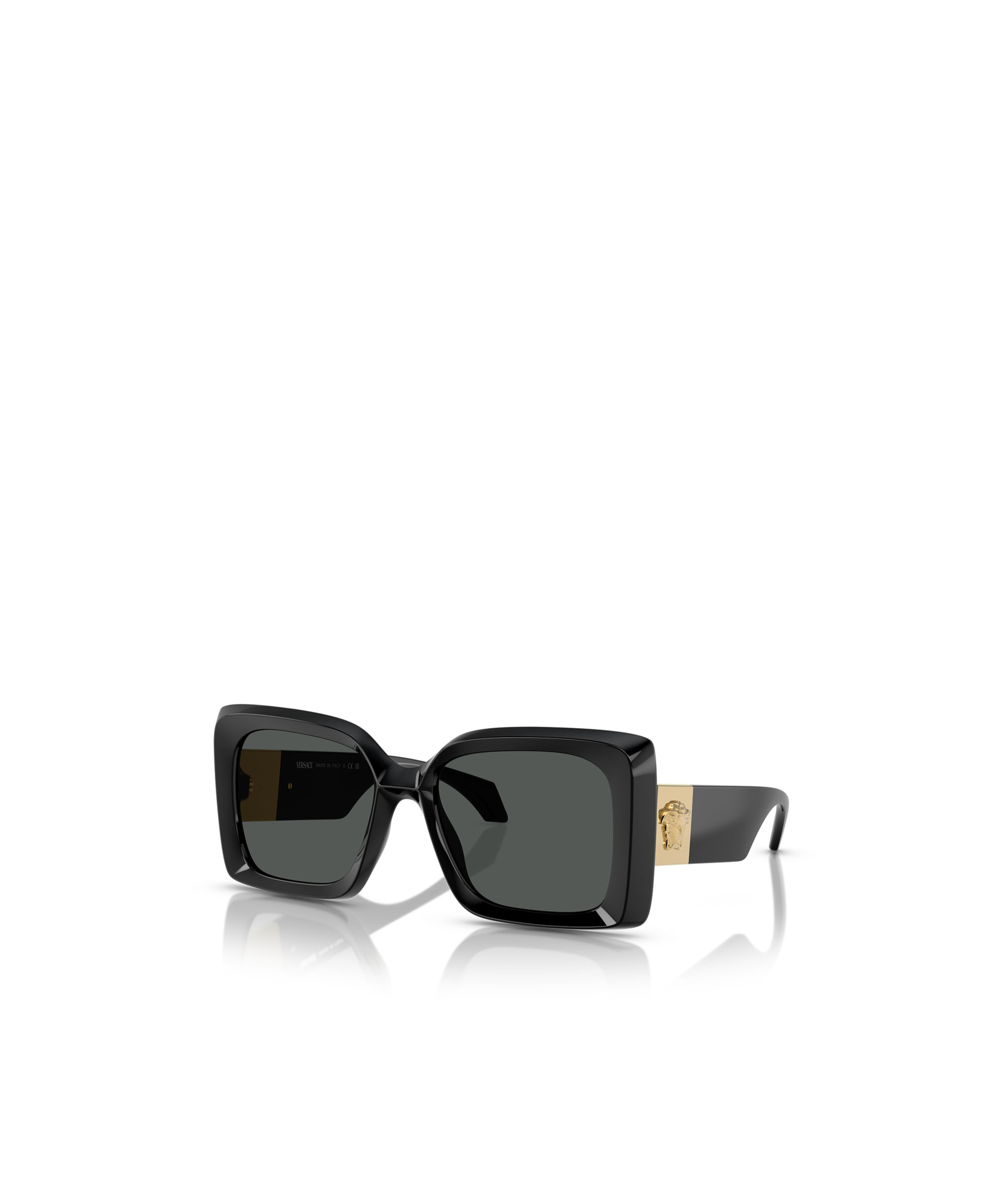 Versace Medusa-plaque Oversized-frame Sunglasses In Black