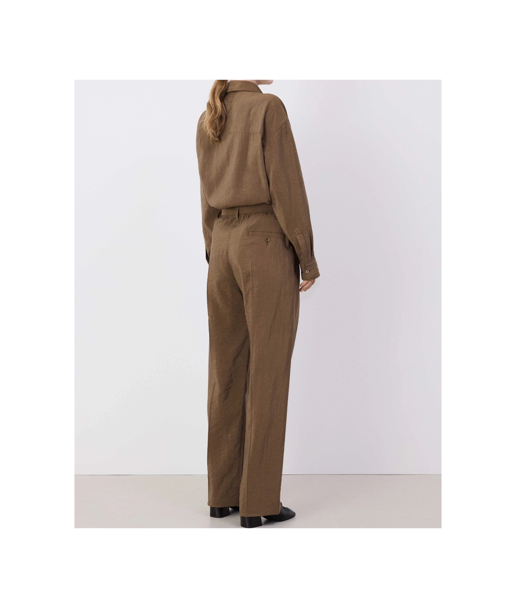 LEMAIRE BELTED STRAIGHT-LEG TAILORED TROUSERS