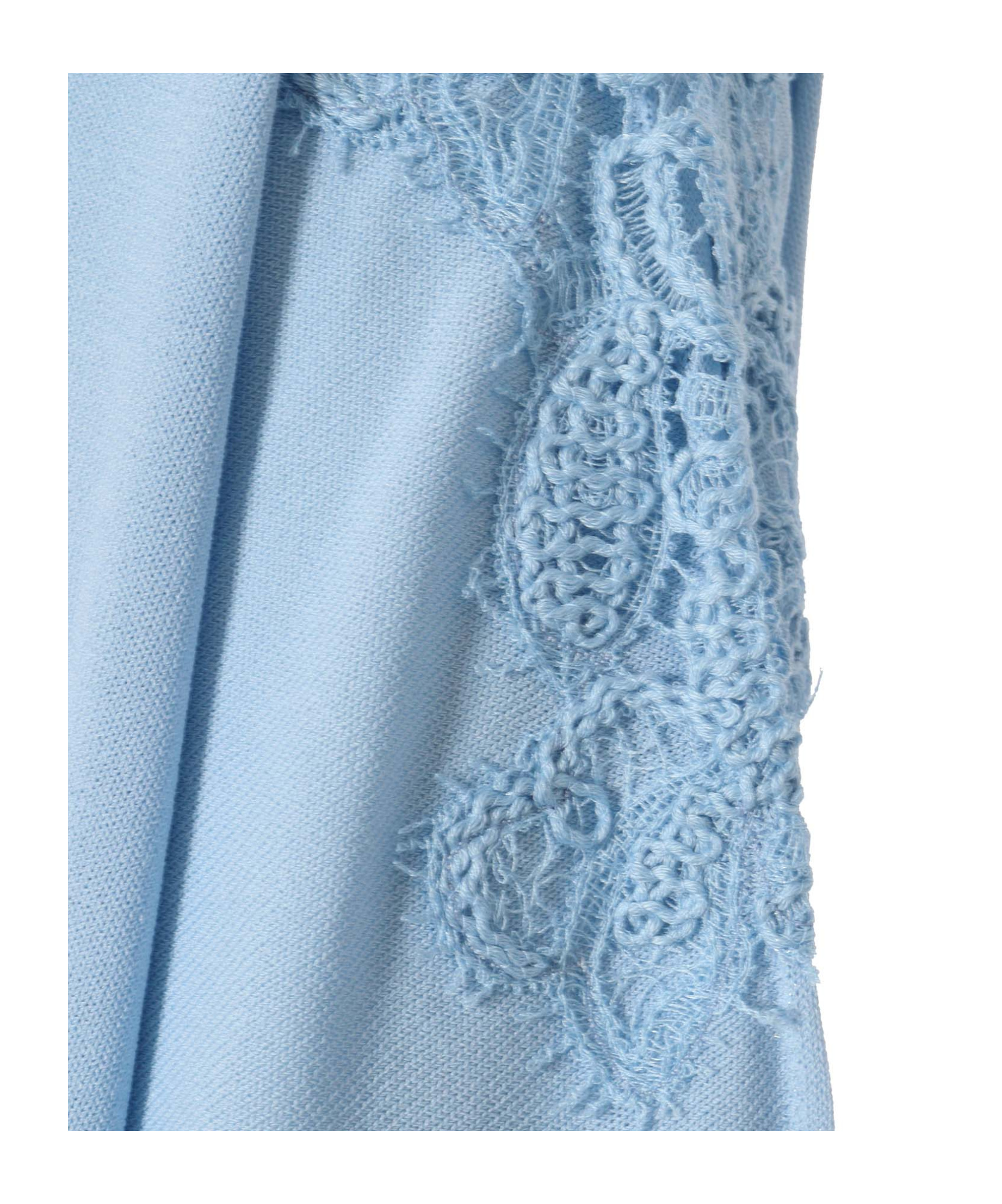 Ermanno Scervino Lace-embellished Short-sleeve Top In Blue