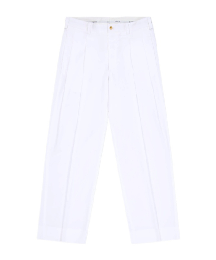 Shop Laneus Double Pence Loose-fit Trousers In White