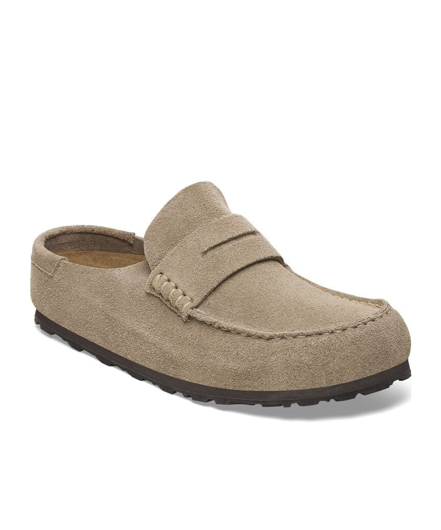 Birkenstock Mocassino Naples Wrapped Suede Calz. S Taupe In Brown