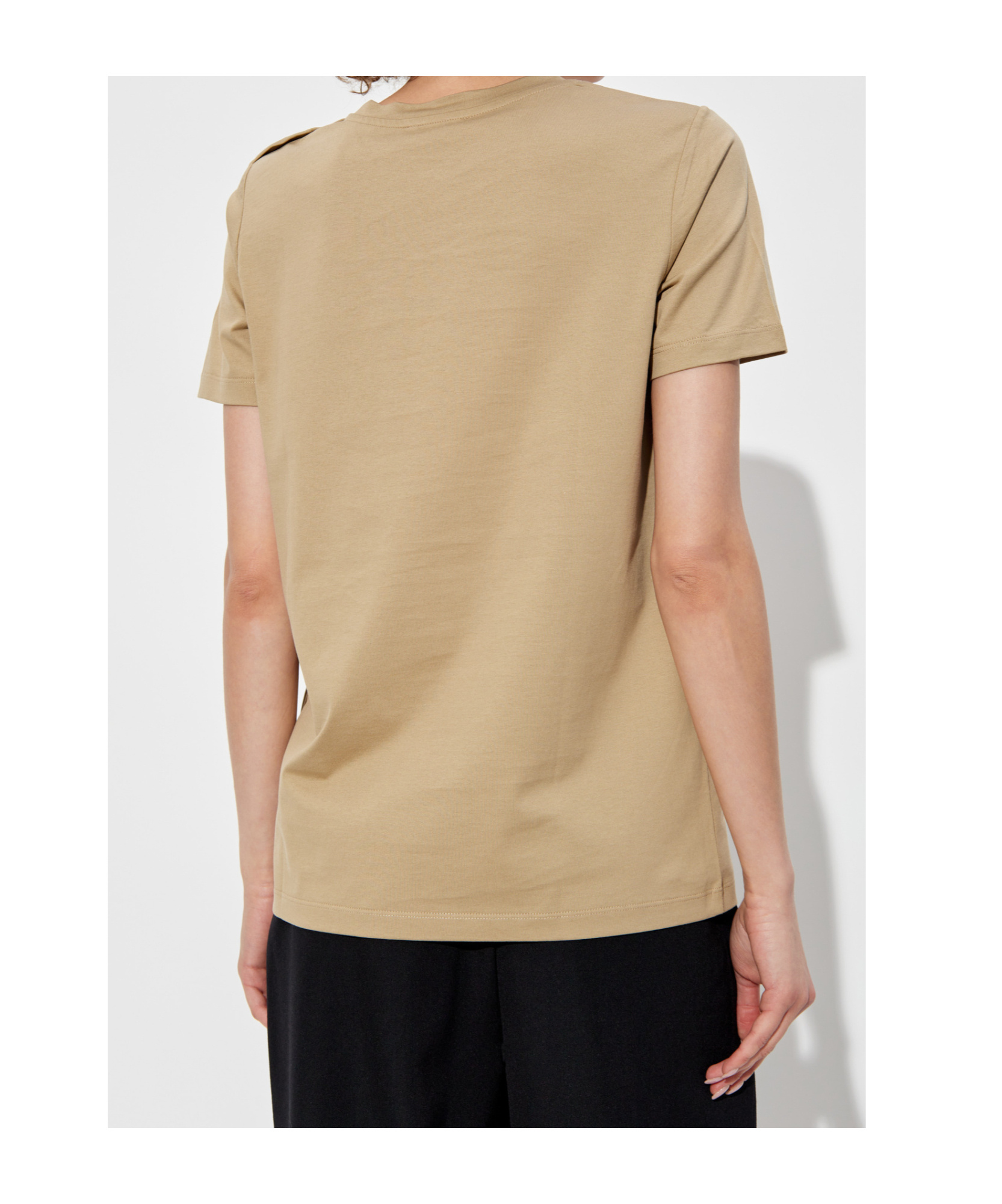 Balmain Logo Print T-shirt Beige In Nude