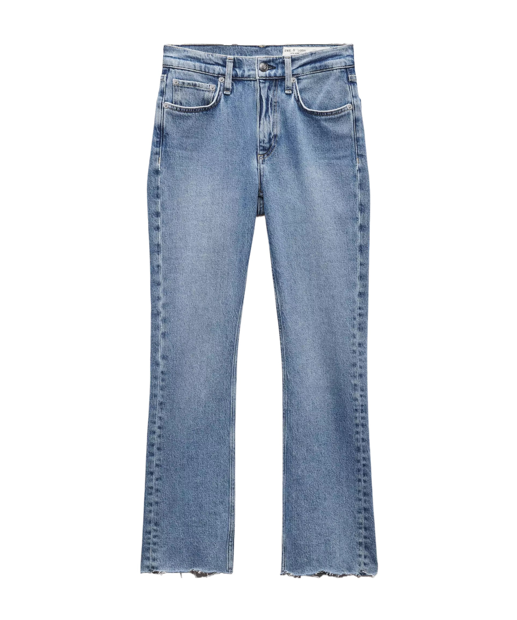 Rag & Bone Mid-waist Micro-flared Jeans Pants In Blue