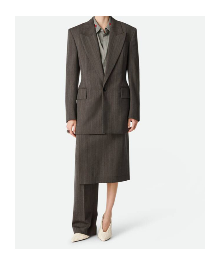 Bottega Veneta Pinstripe Jacket In Black