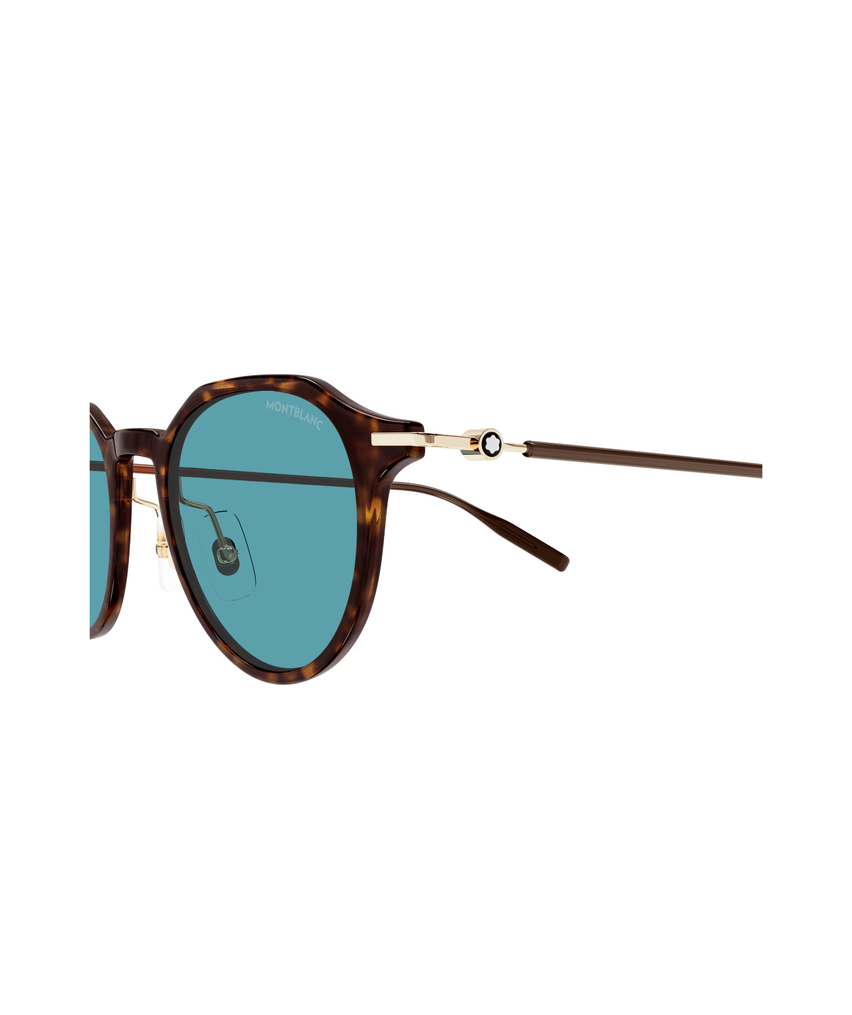 Montblanc Round-frame Sunglasses In Blue