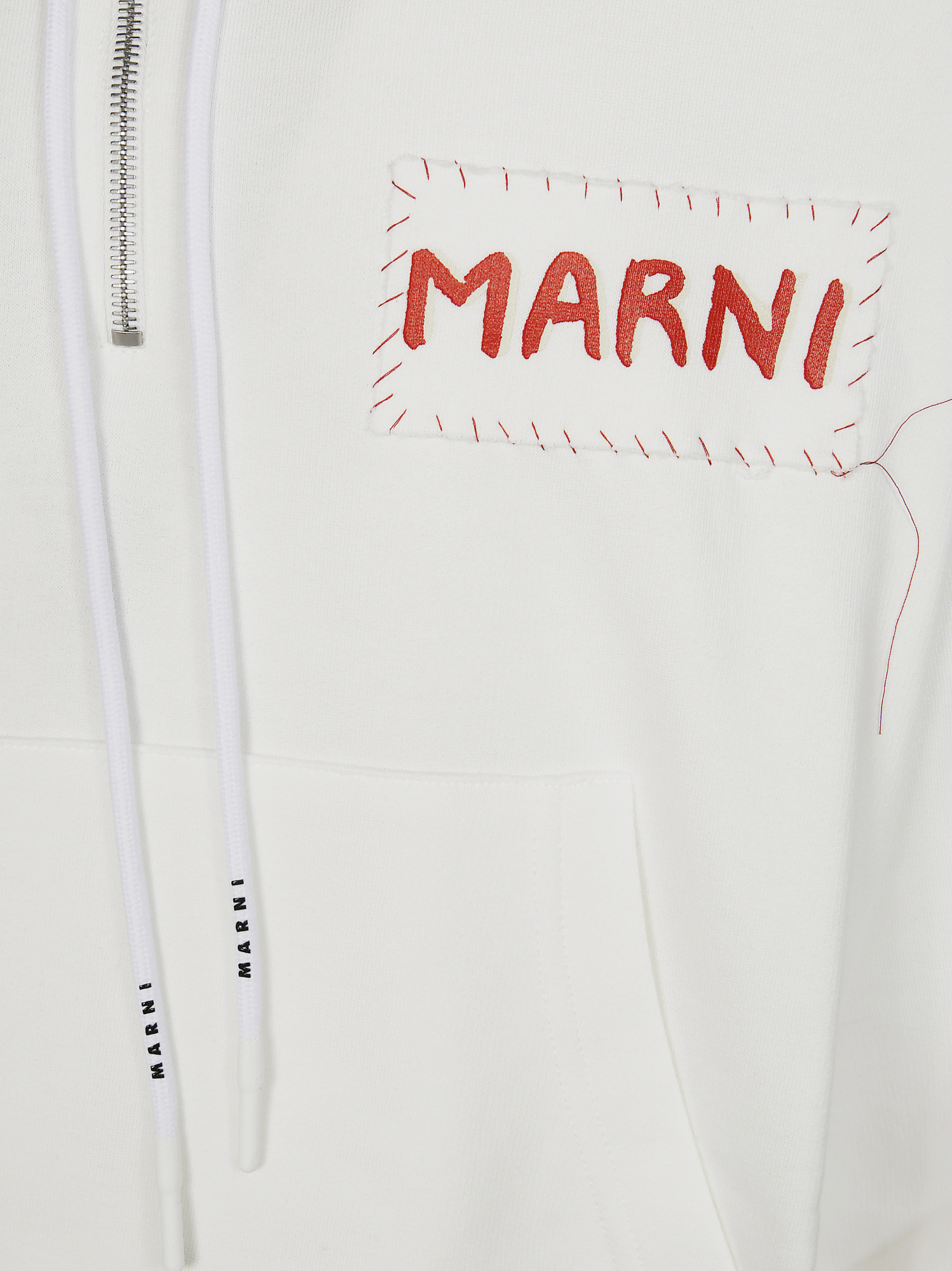 Marni Knitwear Hooded Front Pocket In White