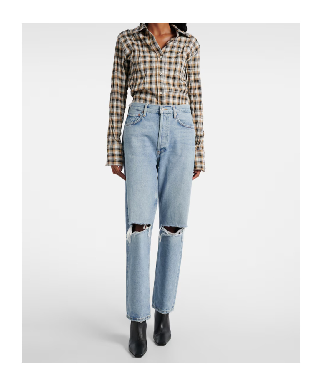 Agolde Mid-rise Straight-leg Denim Trousers In Blue