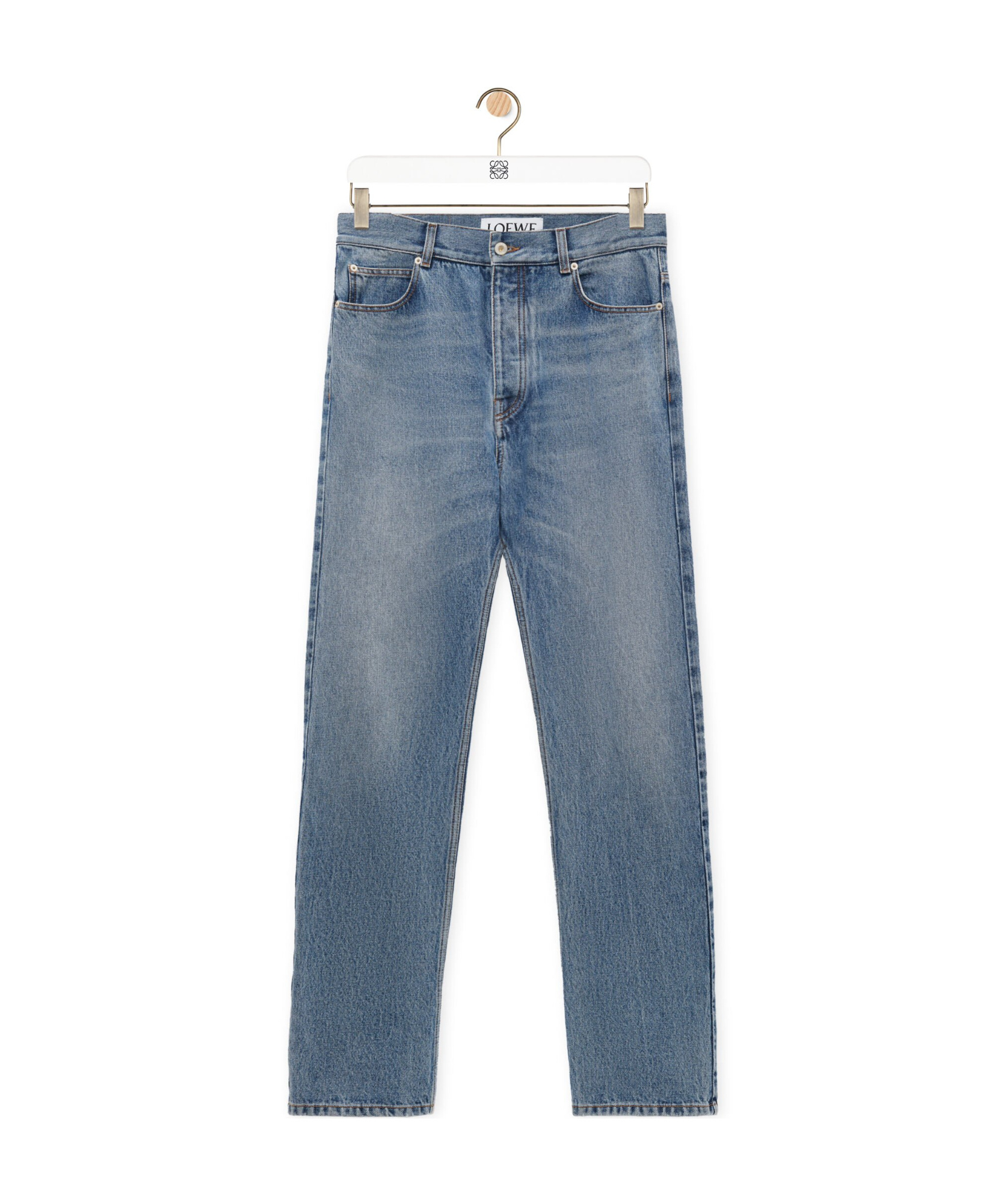 Loewe Logo-patch Straight Jeans In Blue