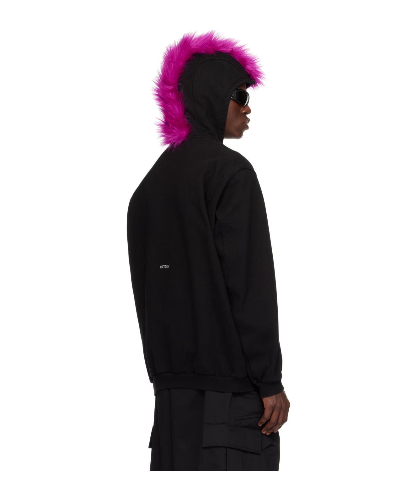 We11 Done Zippered Hooded Sweatshirt In Black