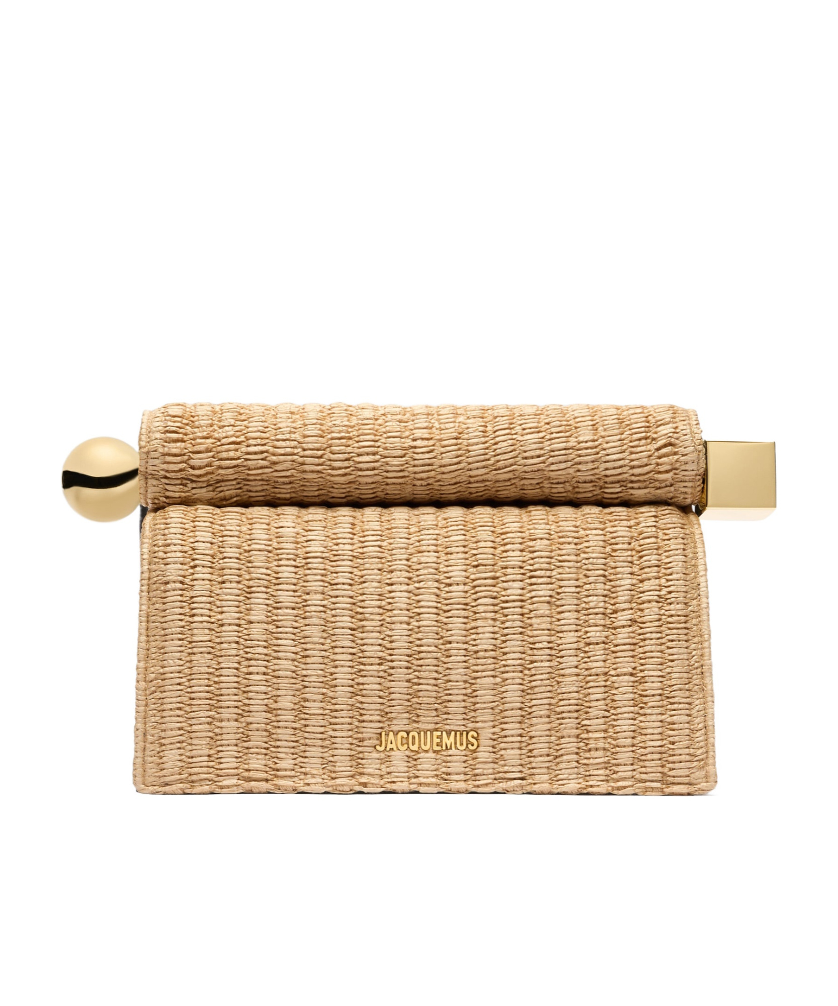 Jacquemus Woven La Pochette Clutch Bag In Nude
