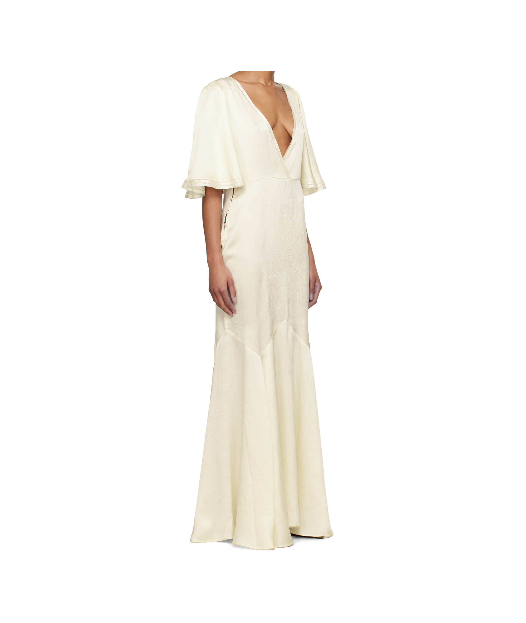 Shop Bode V-neck Dress In White