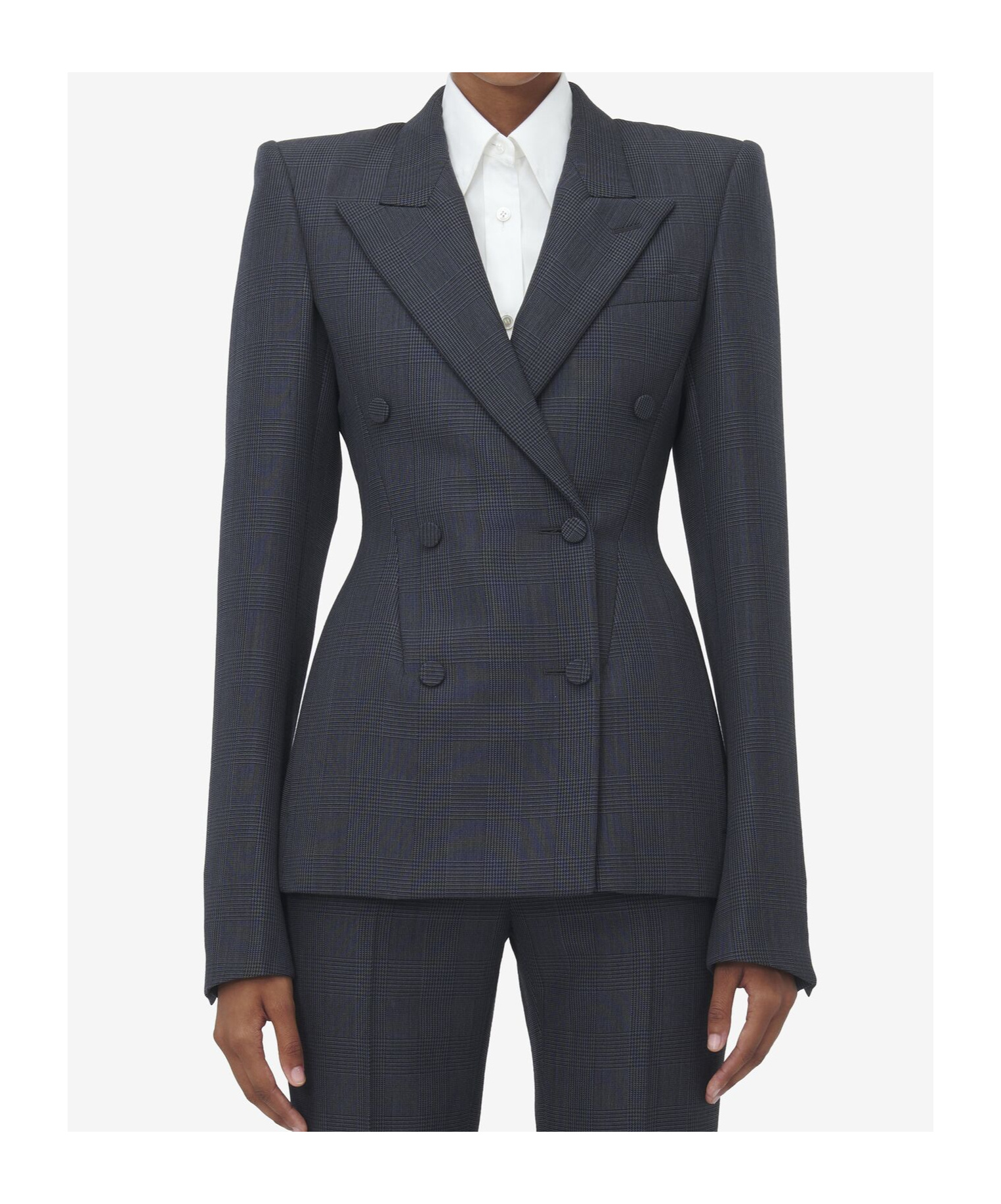 Alexander Mcqueen Crossed Blazer In Grey