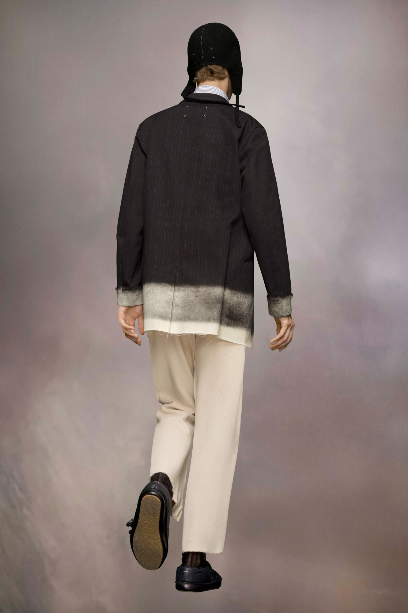 Maison Margiela Pendleton Pinstripe Blazer In Black