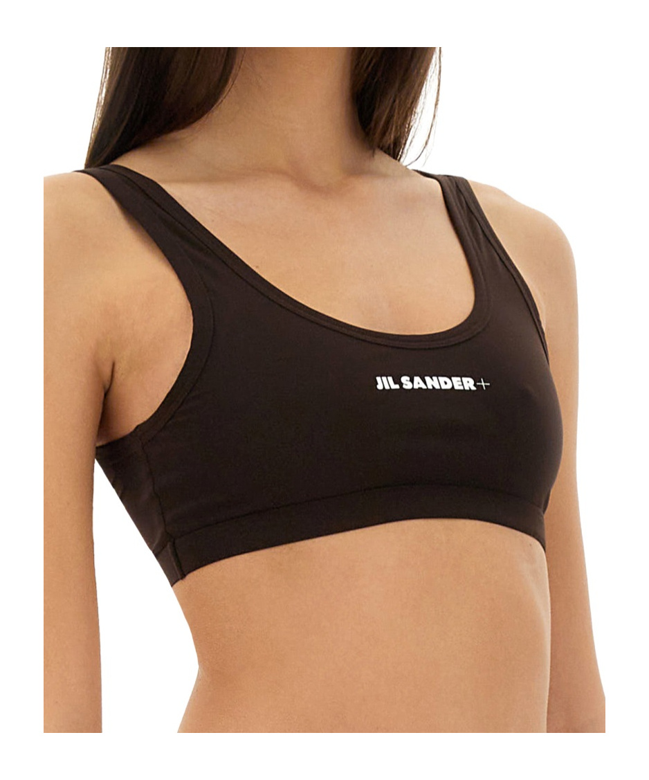 Jil Sander Logo Bikini Top In Nude
