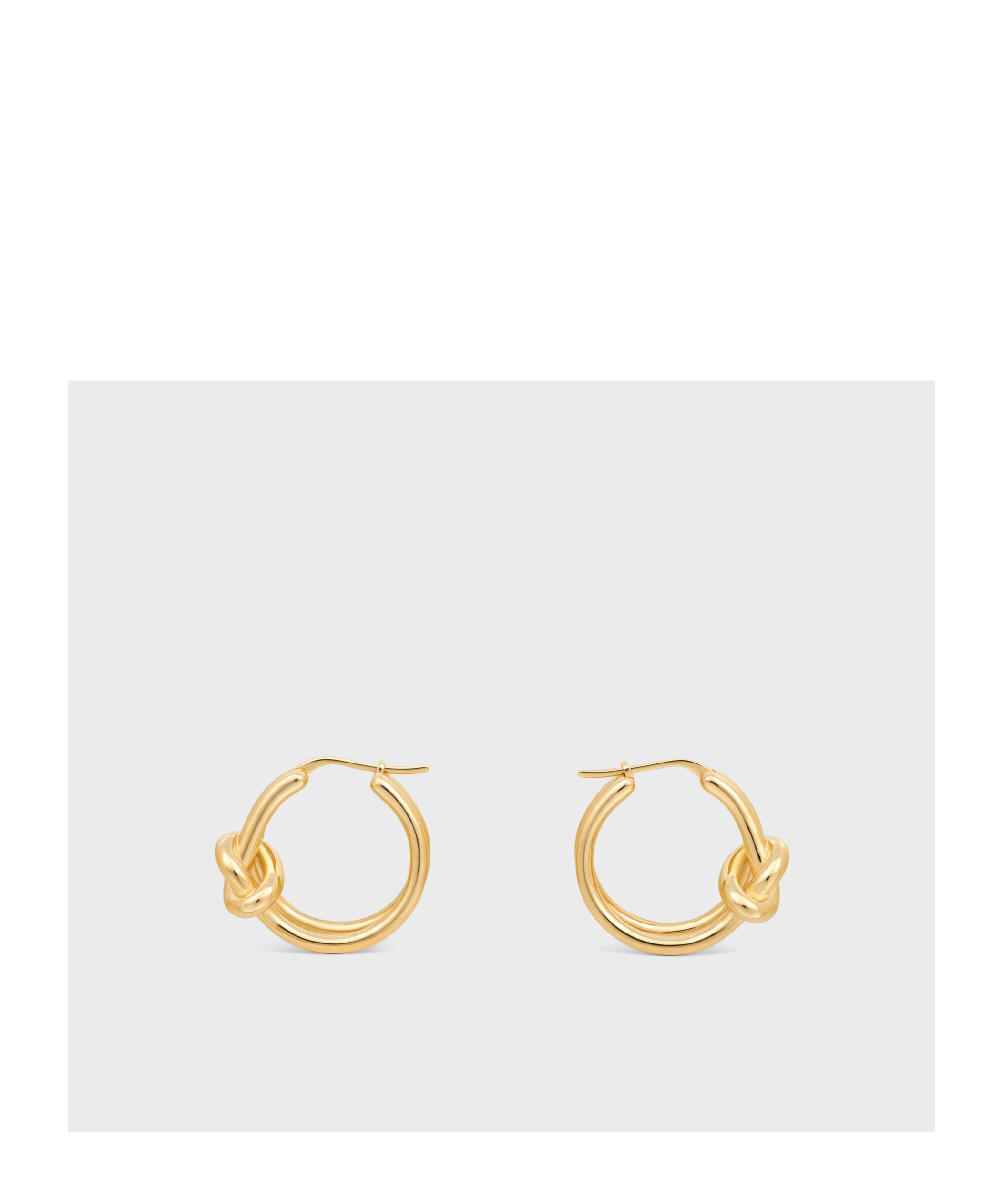 Celine Double Ring Brass Earrings In Yellow