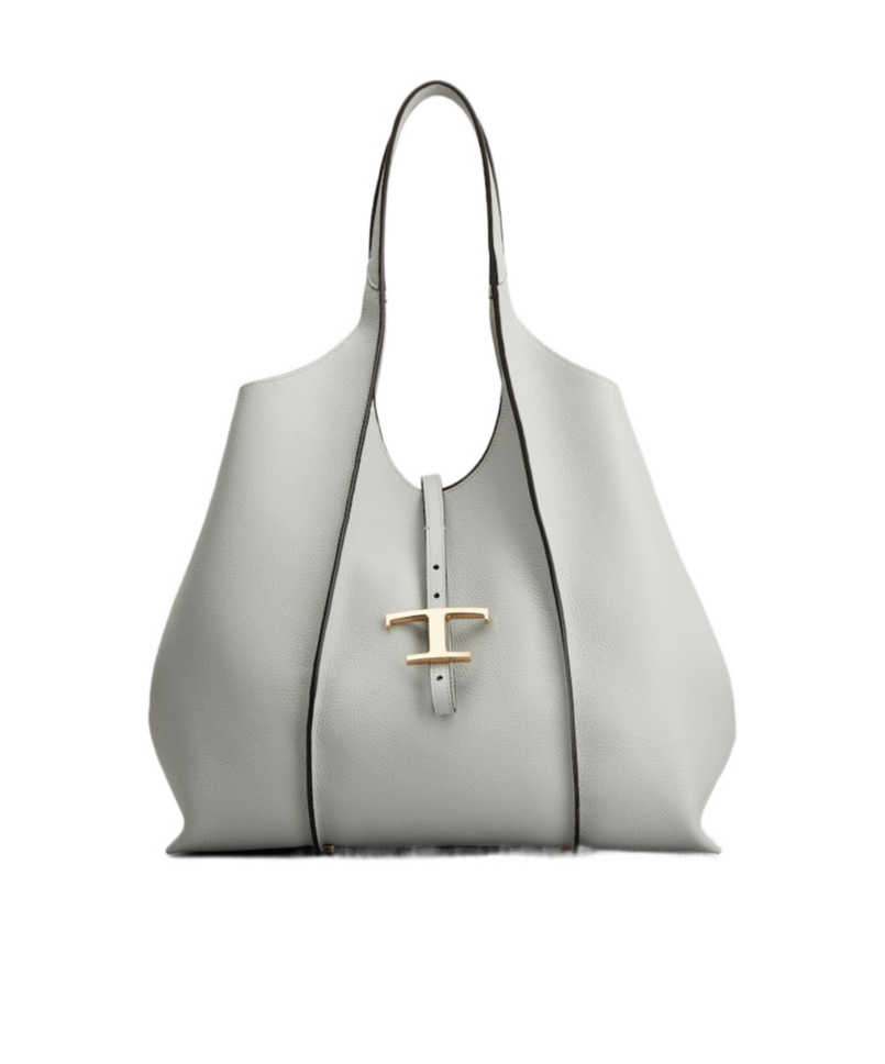 Tod's T Timeless Medium Shopping Bag In Gray