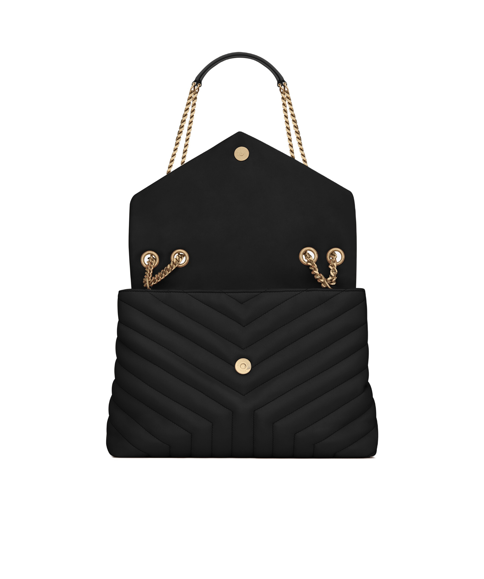 Saint Laurent Medium Loulou Quilted Shoulder Bag In Black