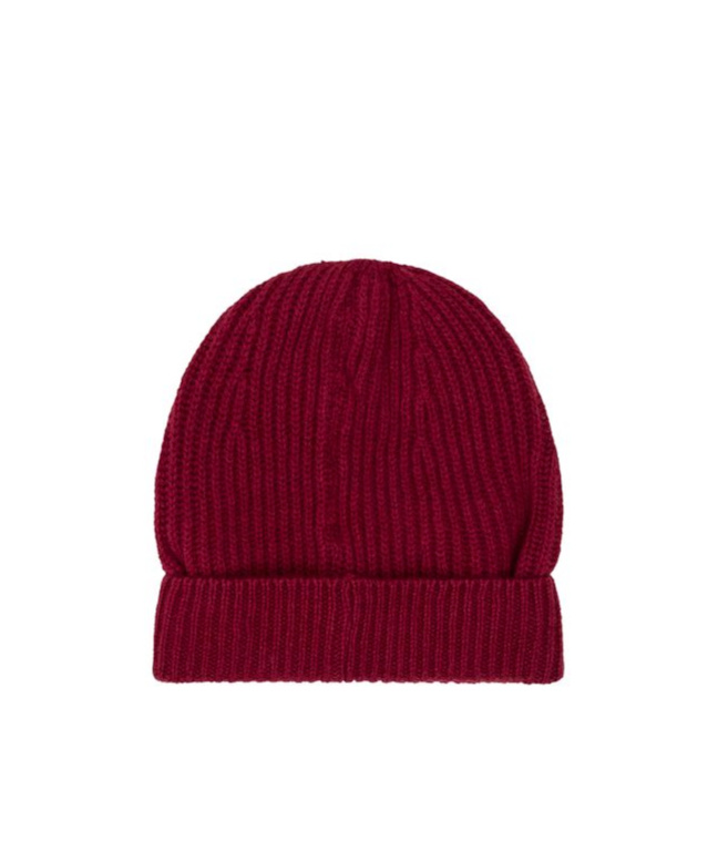 Pinko Logo Patch Knitted Beanie In Red