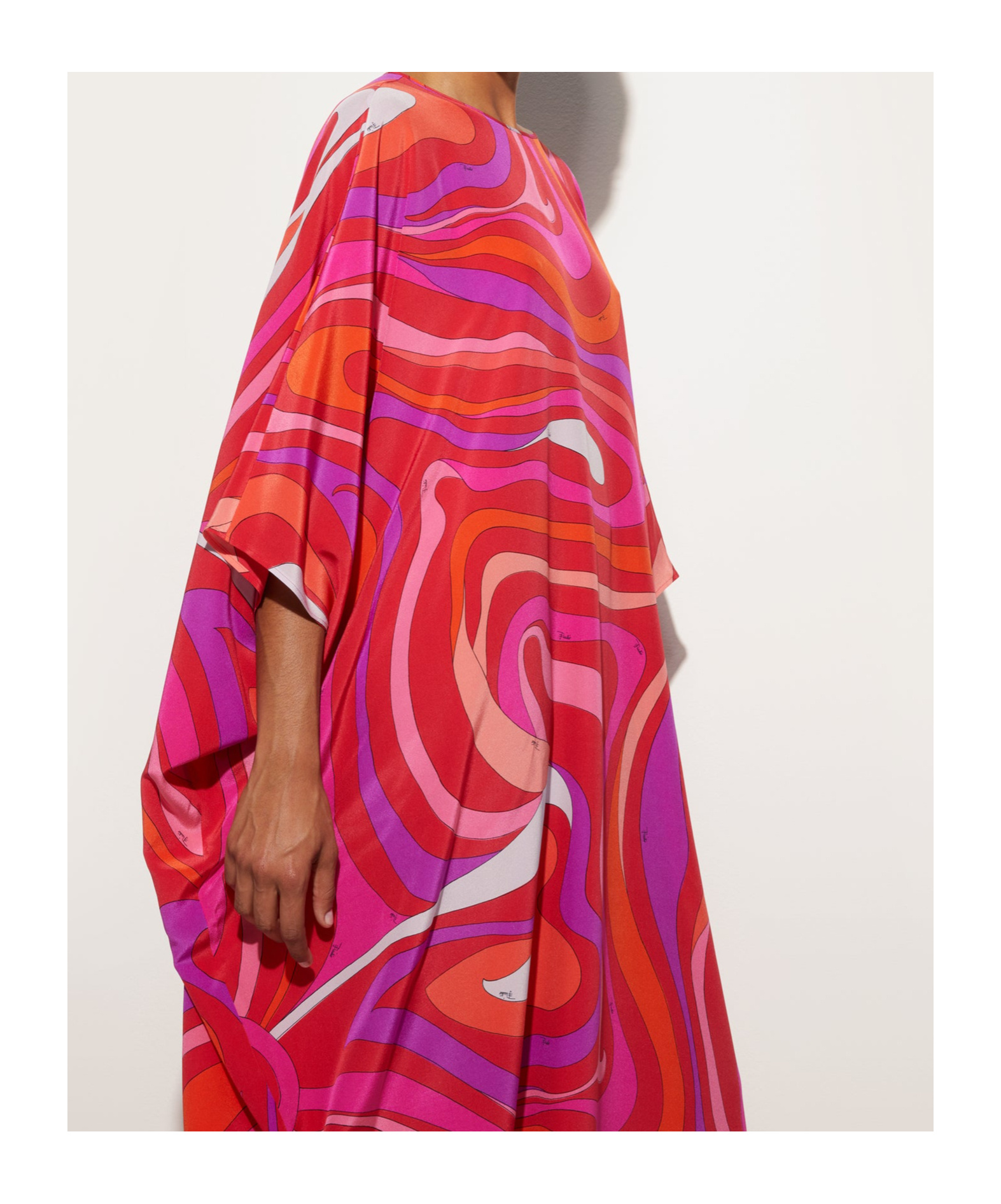 Emilio Pucci Marmo Print Silk Kaftan