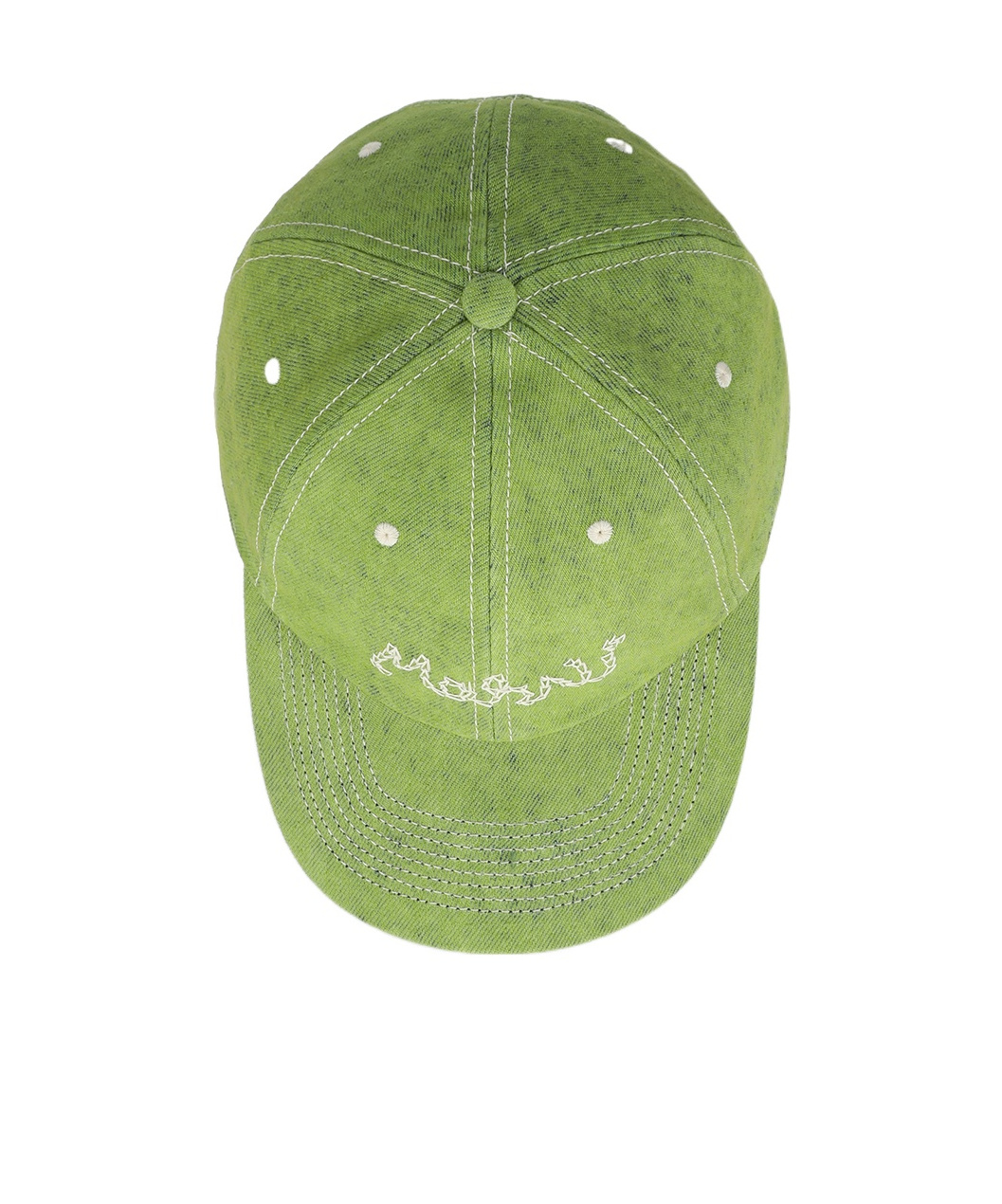 Shop Marni Logo-embroidered Denim Hat In Green