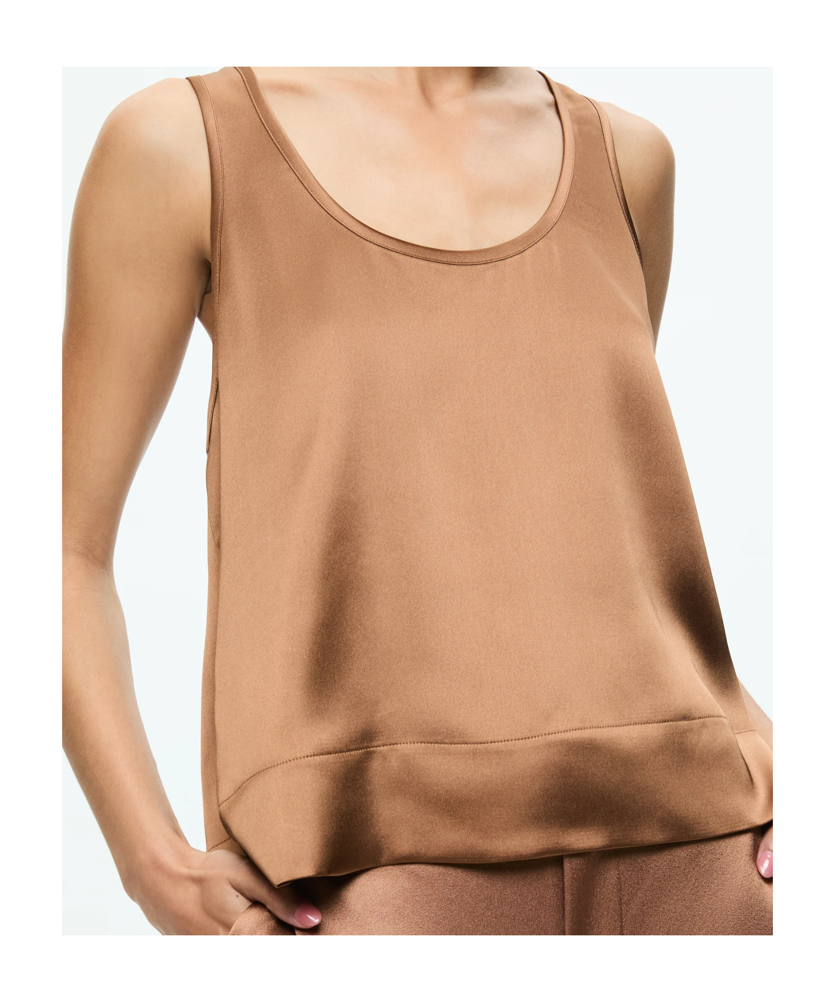 Alice And Olivia Avril Boxy Tank In Brown