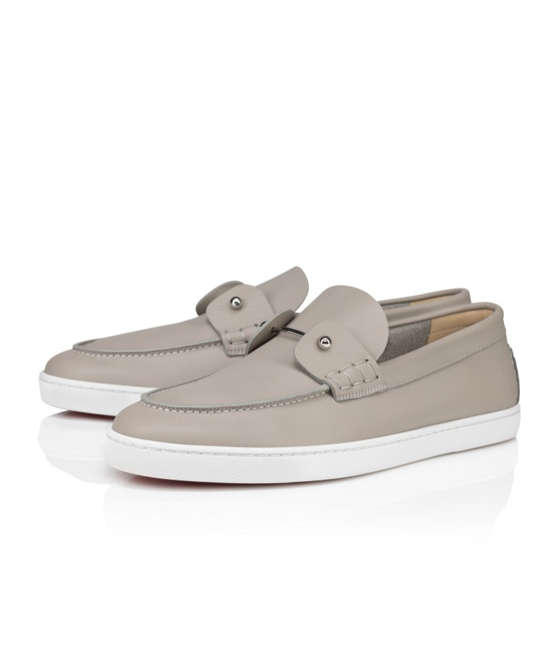 Christian Louboutin Mens Goose Chambeliboat Suede Boat Shoes In Nude