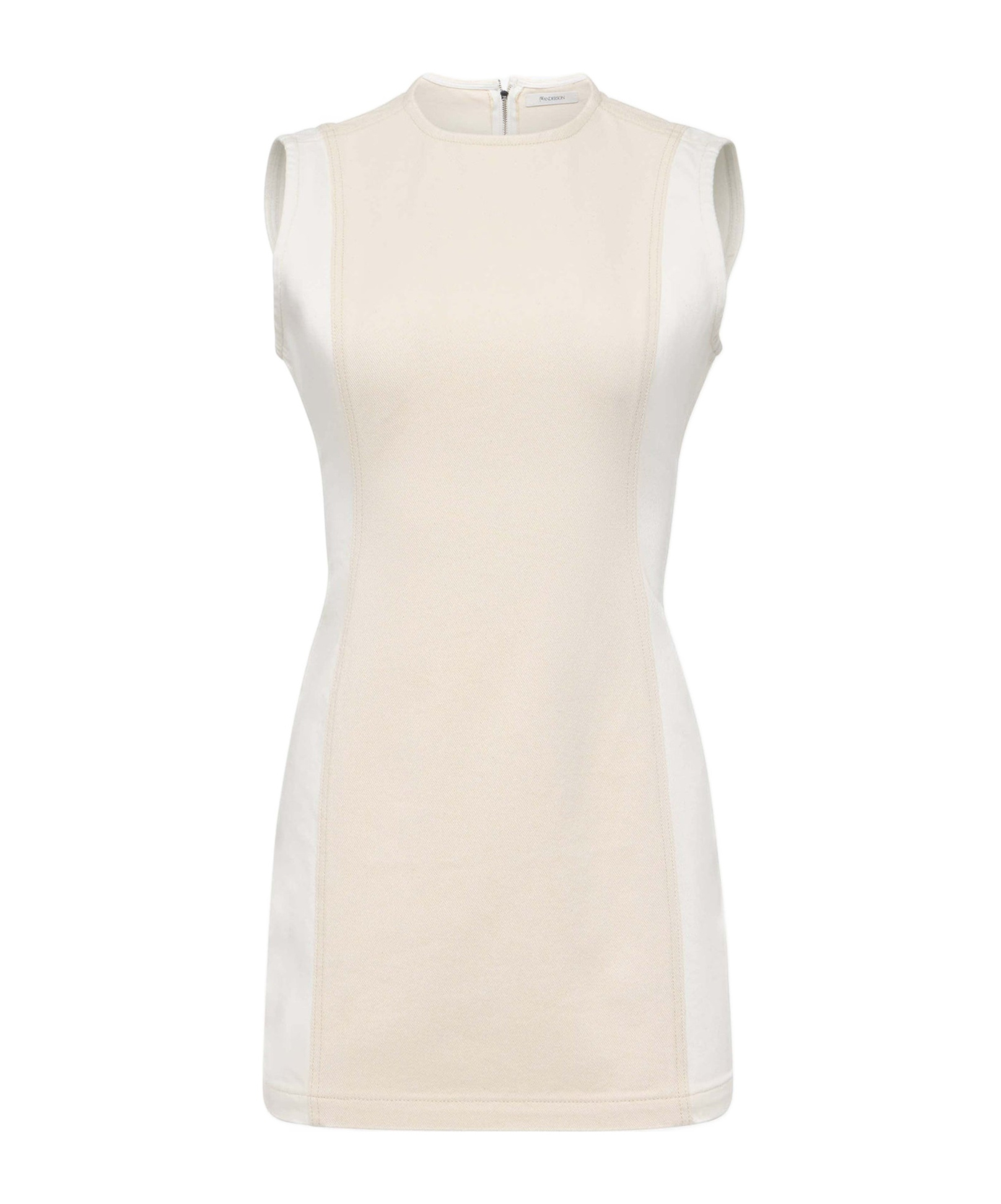 Jw Anderson Paneled Sleeveless Mini Shift Dress In White