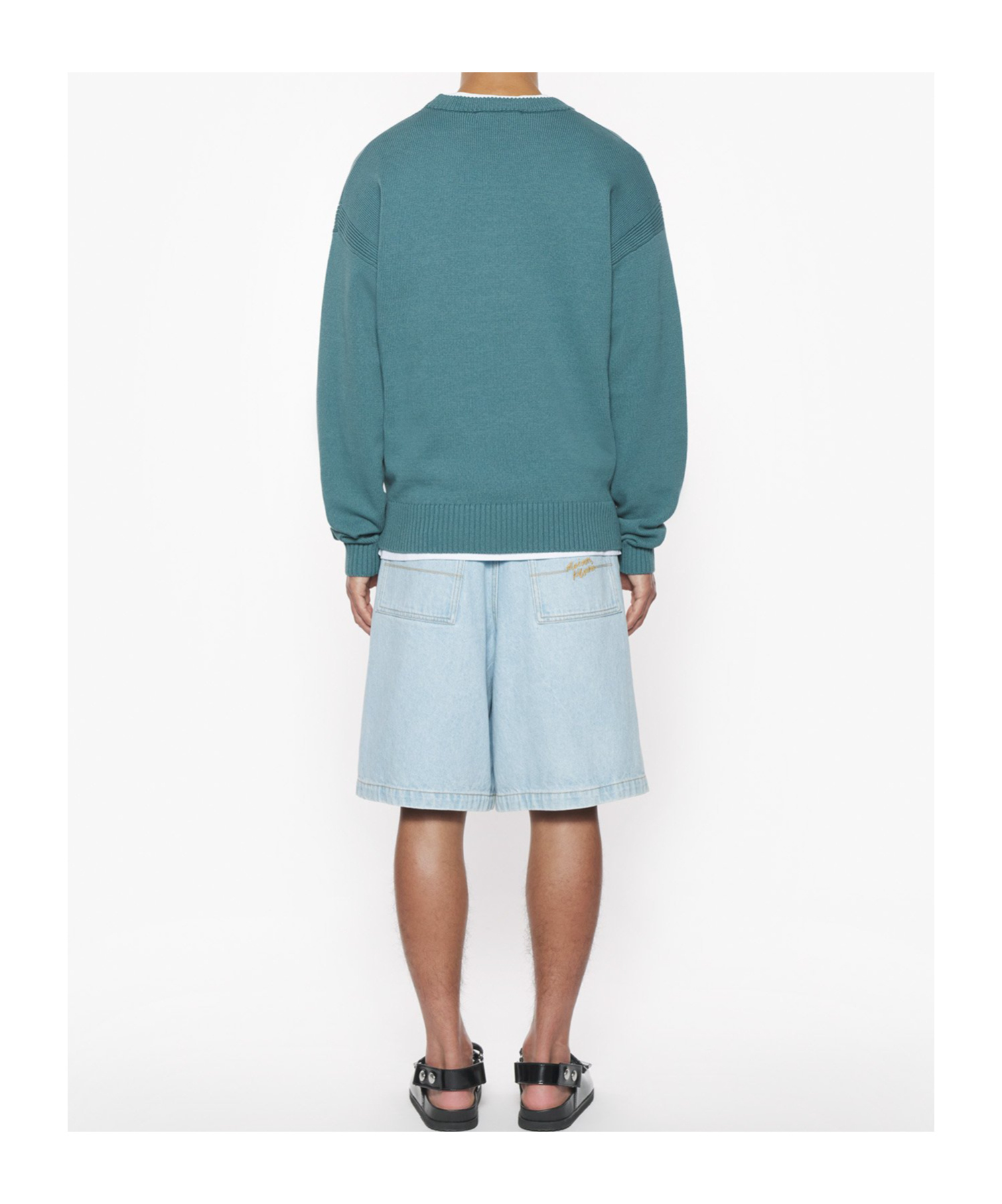 Shop Maison Kitsuné Denim Shorts In Water Washing