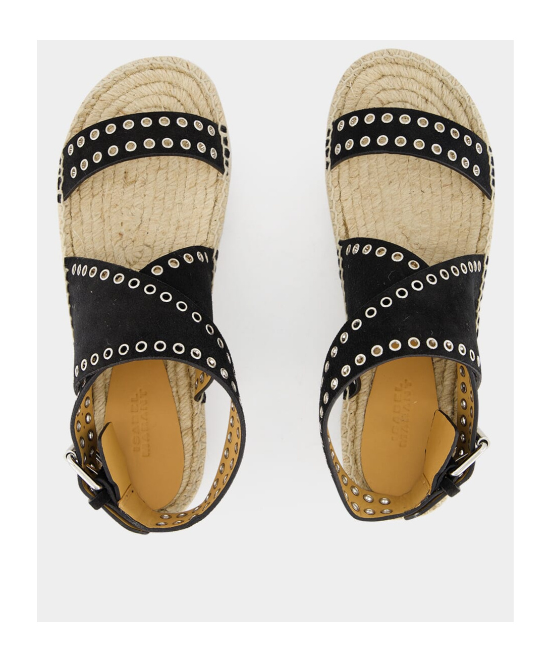Isabel Marant Illya Eyelet-detailing Suede Espadrilles In Black