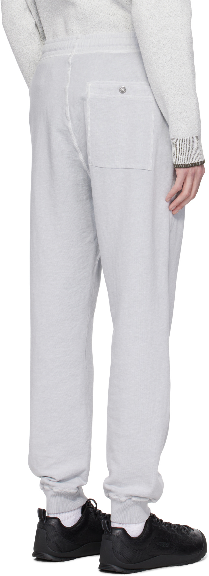Stone Island Regular Tapered Fit Joggers With Slub Efffect And Pockets In Pearl Grey