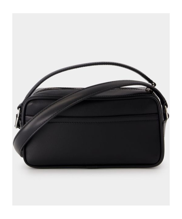 Shop Jacquemus Zippered Shoulder Bag In Black