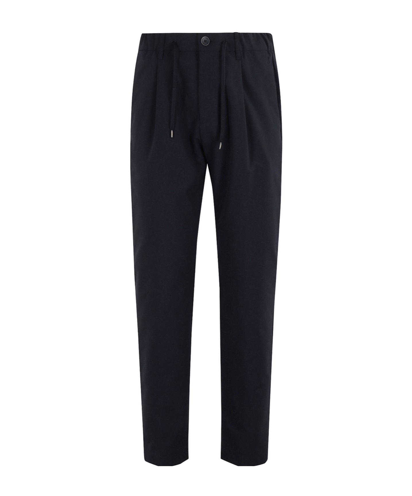 Herno Logo-plaque Button-fastening Tapered Trousers In Black